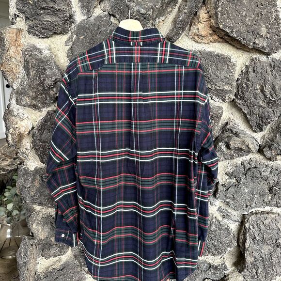 Ralph Lauren Navy Blake Plaid Button Down RL Bear Mens Large - Picture 7 of 11